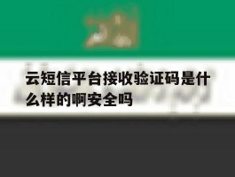 云短信平台接收验证码是什么样的啊安全吗的简单介绍
