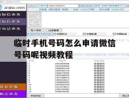 临时手机号码怎么申请微信号码呢视频教程