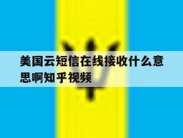 美国云短信在线接收什么意思啊知乎视频的简单介绍