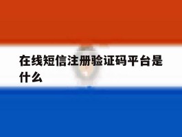 在线短信注册验证码平台是什么