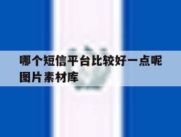 哪个短信平台比较好一点呢图片素材库