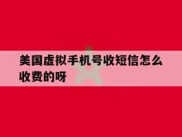 包含美国虚拟手机号收短信怎么收费的呀的词条