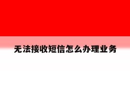 无法接收短信怎么办理业务