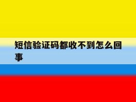 短信验证码都收不到怎么回事