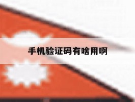 手机验证码有啥用啊