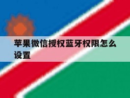苹果微信授权蓝牙权限怎么设置