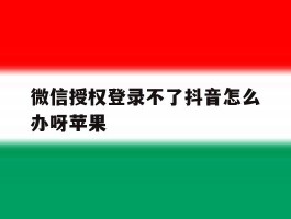微信授权登录不了抖音怎么办呀苹果