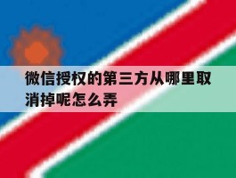 微信授权的第三方从哪里取消掉呢怎么弄