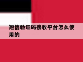 短信验证码接收平台怎么使用的