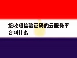 接收短信验证码的云服务平台叫什么