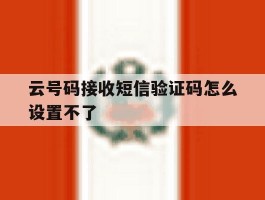 云号码接收短信验证码怎么设置不了