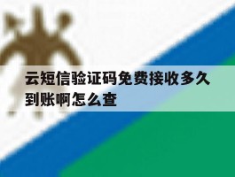 云短信验证码免费接收多久到账啊怎么查