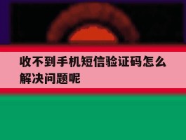 收不到手机短信验证码怎么解决问题呢