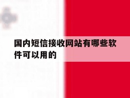 国内短信接收网站有哪些软件可以用的