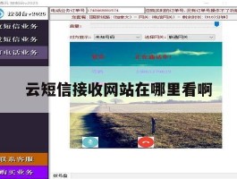 关于云短信接收网站在哪里看啊的信息