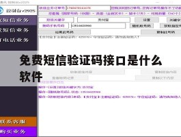 免费短信验证码接口是什么软件