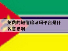 免费的短信验证码平台是什么意思啊