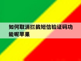 如何取消拦截短信验证码功能呢苹果