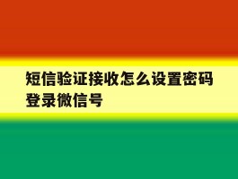 短信验证接收怎么设置密码登录微信号