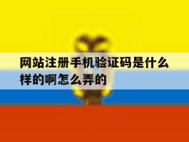 网站注册手机验证码是什么样的啊怎么弄的