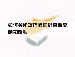如何关闭短信验证码自动复制功能呢