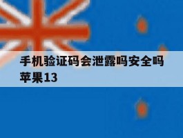 手机验证码会泄露吗安全吗苹果13