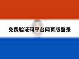 免费验证码平台网页版登录