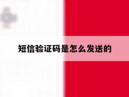 短信验证码是怎么发送的