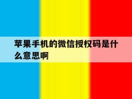 苹果手机的微信授权码是什么意思啊