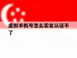 虚拟手机号怎么实名认证不了