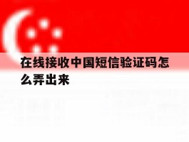在线接收中国短信验证码怎么弄出来