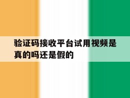 验证码接收平台试用视频是真的吗还是假的