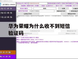华为荣耀为什么收不到短信验证码