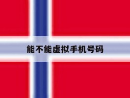 能不能虚拟手机号码