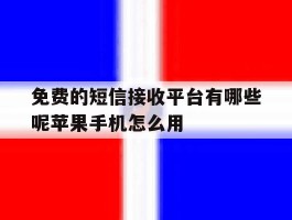 免费的短信接收平台有哪些呢苹果手机怎么用