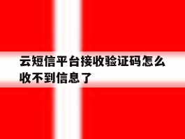 云短信平台接收验证码怎么收不到信息了