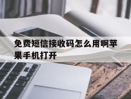 免费短信接收码怎么用啊苹果手机打开