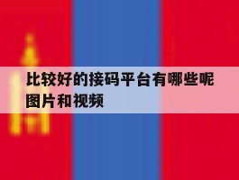 比较好的接码平台有哪些呢图片和视频