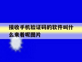 接收手机验证码的软件叫什么来着呢图片