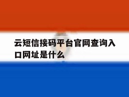 云短信接码平台官网查询入口网址是什么的简单介绍