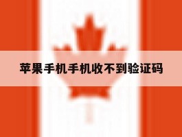 苹果手机手机收不到验证码