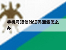 手机号短信验证码泄露怎么办