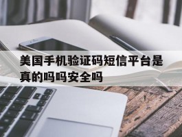 关于美国手机验证码短信平台是真的吗吗安全吗的信息