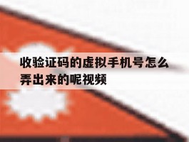 收验证码的虚拟手机号怎么弄出来的呢视频