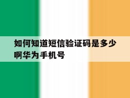如何知道短信验证码是多少啊华为手机号