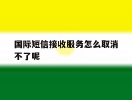 国际短信接收服务怎么取消不了呢的简单介绍