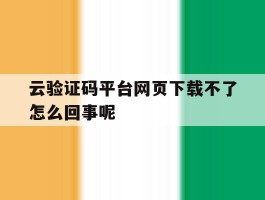 云验证码平台网页下载不了怎么回事呢
