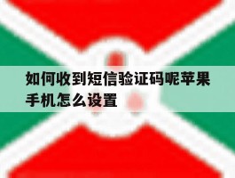 如何收到短信验证码呢苹果手机怎么设置