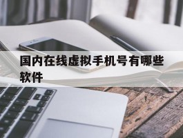 国内在线虚拟手机号有哪些软件