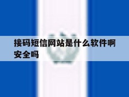 接码短信网站是什么软件啊安全吗